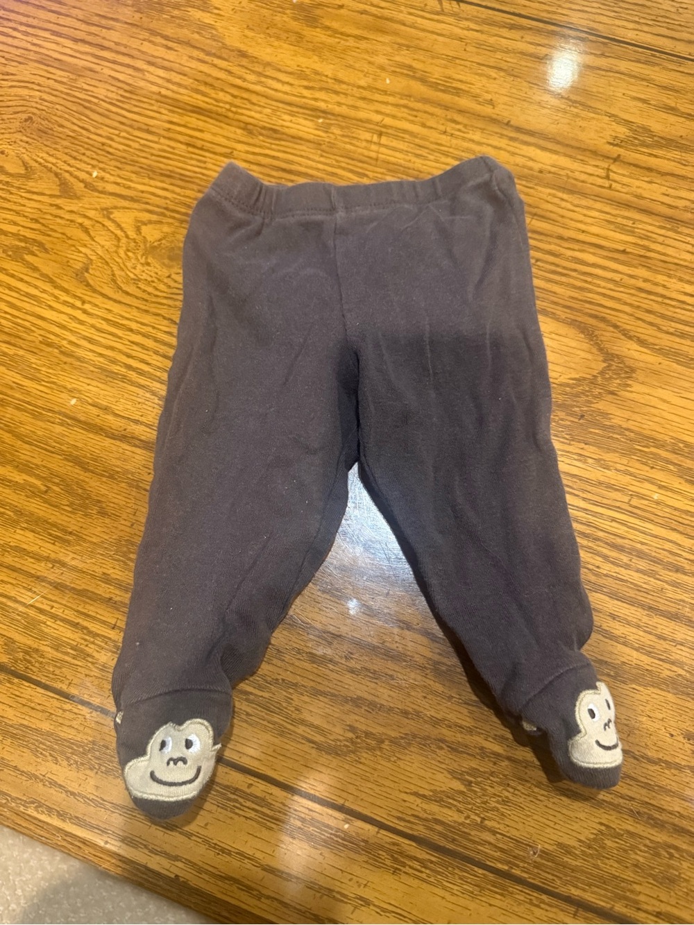 6 for $10 Baby Footed Pants with Monkey Appliqué